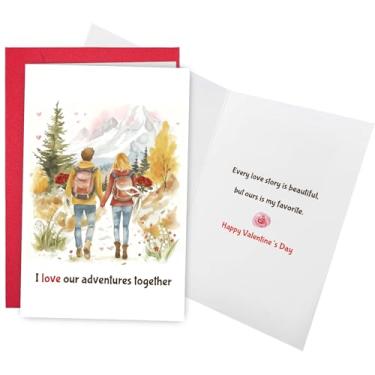 Imagem de Ogeby Cartão de Dia dos Namorados de Caminhada Romântica para Ele Ela, Presente Doce de Dia dos Namorados para Namorado Namorada Marido Esposa, I Love Our Adventures Together