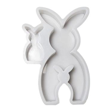 Imagem de Moldes de Silicone de Coelhos para Páscoa,Artesanato Decorativo Em Forma De Coelho De Cimento E Gesso | Molde para Fundição com Resina Epóxi - Para Decoração de Mesa de Jantar em Casamentos e