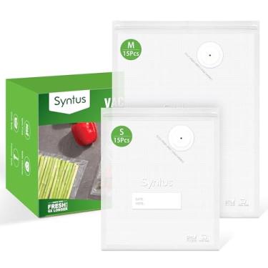 Imagem de Syntus Sacos seladores a vácuo para alimentos, 30 unidades, tamanho pequeno, 20 x 25 cm, tamanho médio, 25 x 35 cm, sacos de armazenamento de alimentos para cozinhar sous vide, aquecimento de