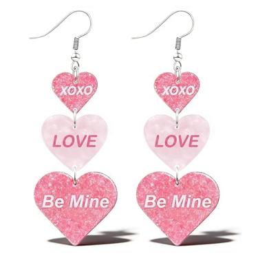 Imagem de Brincos femininos de coração vermelho com strass para presente de dia dos namorados, acessórios, Metal, Sem pedra preciosa
