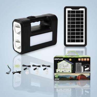 Imagem de Kit de Iluminação Solar Portátil — Lanterna, Painel e Lâmpadas