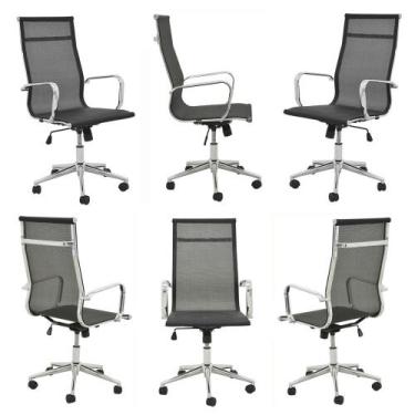 Imagem de Kit 6 Cadeiras Office Sevilha Alta Telinha Várias Cores - Rivatti, Pre