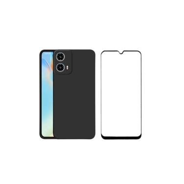 Imagem de Capa Aveludada + Película Vidro Compatível Para Moto G34