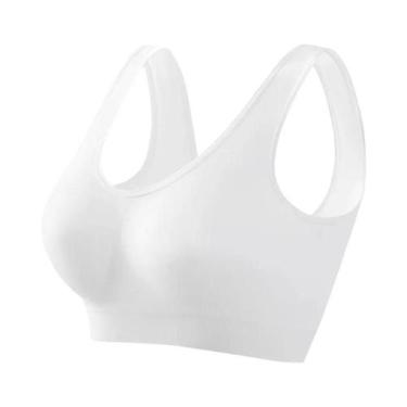 Imagem de Sutiã Esportivo Sem Costura Push-Up Feminino Sem Arame S-5XL Cor Sólid
