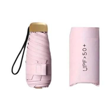 Imagem de Guarda-chuva Compacto Ultra-Leve Com Proteção UV, Dobrável, Cabo De Aç