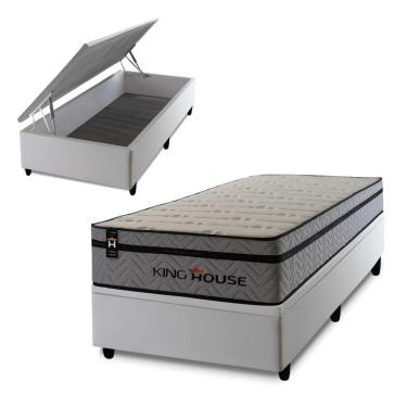Imagem de Cama Box Baú Preston 96x203 com Molas Ensacadas King House
