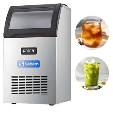 Imagem de Máquina de Fazer Gelo Industrial 65 Kg Sebem Compacta Aço Inox 220V