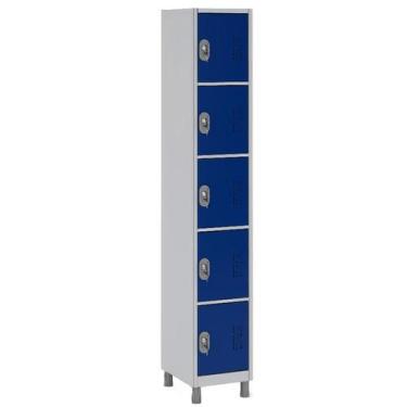 Imagem de Armário 5 Portas Pequenas de Aço para Empresa COR:AZUL DEL REY - W3, A