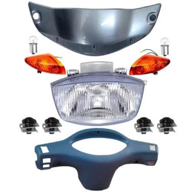 Imagem de Carenagem Farol Prata, Capa Azul, Pisca, Bloco Biz 100+ 2004 - DNSA
