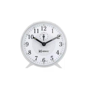Imagem de Relógio Despertador Herweg 2220 021 Mecânico Branco