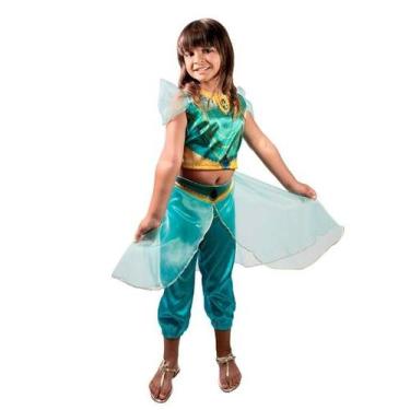 Imagem de Fantasia Infantil Premium Jasmine Disney Original Luxuoso - Super Magi