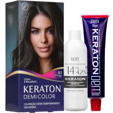 Imagem de Keraton, Coloração, Demi Color, 40 g + 80ml, Nº 6.1 Louro Escuro Cinza