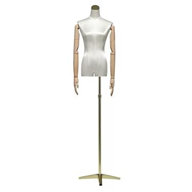 Imagem de Female Mannequin Torso Vestido forma feminina busto manequim torso, modelo feminino com testa e braço, Altezza regolabile/seta/treppiede (Color : White)