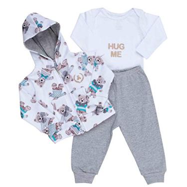 Imagem de Conjunto Coquelicot 3 peças Body, Casaco, Calça Hug Me Ursinho Azul