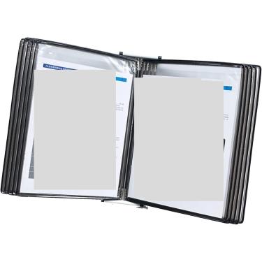 Imagem de Pasta de portfólio de arte, 10 painéis de dupla face, suporte de exibição de página transparente de folhas soltas A4, Svart