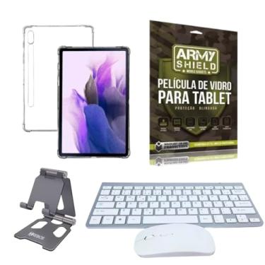 Imagem de Kit Capa AntiShock Para Galaxy Tab S8 Plus 12.4" + Teclado e Mouse Bluetooth + Suporte + Pelicula de Vidro 3D - ArmyShield