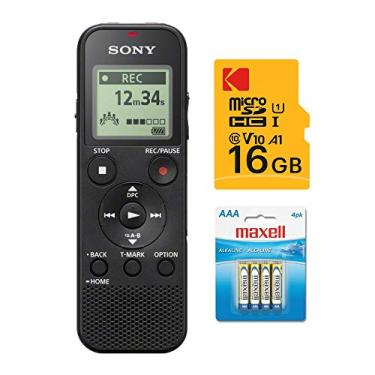 Imagem de Sony Gravador de voz digital ICD-PX370 com cartão microSDHC de 16 GB com pacote de adaptadores (3 itens)