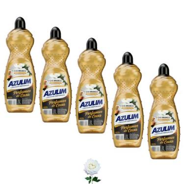 Imagem de Limpador perfumado aroma cha branco marca azulim kit 5
