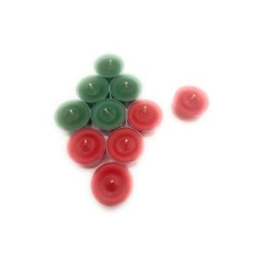 Imagem de Allnations Candle Co. 100% cera de abelha coloridas velas tealight. 4 a 5 horas de queima cada - meditação, rituais, oração, decoração - derramado à mão - sem cheiro - queima limpa (cor natalina)