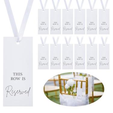 Imagem de UNICRAFTALE 24 peças de placas reservadas para cadeiras com fita, placas reservadas de casamento, papel branco, decorações de assentos reservados para casamento, igreja, eventos, bancos, cadeira