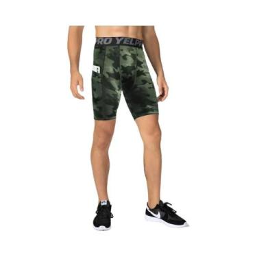 Imagem de Shorts De Compressão Masculinos De Secagem Rápida Com Bolso Para Corri