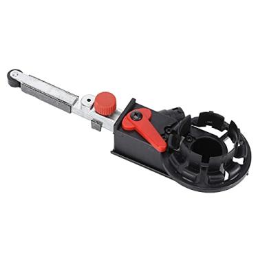 Imagem de Lixadeira de cinto, lixadeira de cinto manual pequena e compacta para marcenaria, lixadeira elétrica de móveis de instalação simples, mini lixadeira de cinto potente com chave, cinto para esmerilhadeiras de eixo de 10 mm