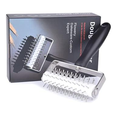 Imagem de EVNSIX Ferramenta de massa de pizza, ponta de rolo de massa de aço inoxidável para assar bolos caseiros