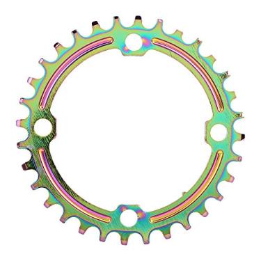 Imagem de Corrente de bicicleta, 104BCD Mountain Bike Positivo e Negativo Disco Corrente Roda Colorido Chapeamento Cor (32T) Bicicleta e Suprimentos de Reposição