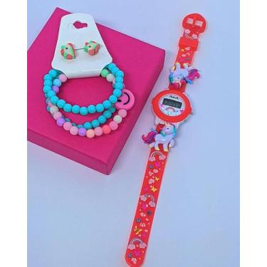 Imagem de Kit Relógio Infantil Digital Crianças Quartz Disney Super Heróis Princ