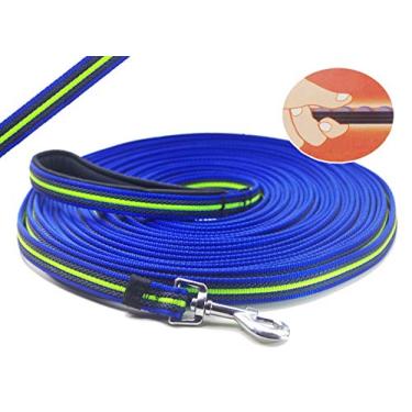 Imagem de Yoogao, coleira longa para cães, com design antiderrapante especial e alça acolchoada, 4,5 m, para qualquer tamanho de cãesYOOGAO Pet 50ft azul TL-01-15m