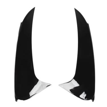 Imagem de GRCFUMO 1 par de tampa de ventilação de ar do spoiler do pára-choque traseiro, acabamento da tampa do spoiler da janela chanfrada do lado esquerdo direito, asa lateral da janela (Preto)
