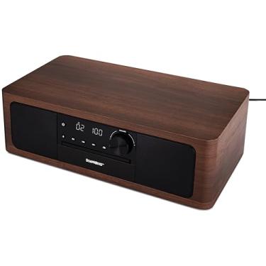Imagem de SoundBeast Sistema de prateleira estéreo com leitor de CD, Bluetooth, rádio FM, reprodução USB, entrada auxiliar, entrada óptica, despertador e controle remoto