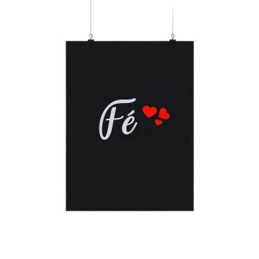 Imagem de Placa Decorativa Preto Frase Fé Coração 20X30Cm