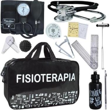 Imagem de Kit Bolsa Fisioterapia Acadêmico Martelo Buck Goniômetro Premium, Pret