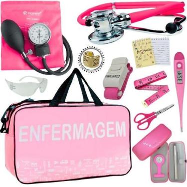 Imagem de Kit Bolsa Cores Aparelho Pressao Esfigmomanometro Enfermagem Incoterm,