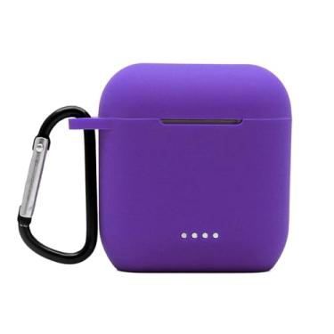 Imagem de Claiol Capa de silicone para Tozo T6, LED frontal visível, acessório premium à prova de choque com chaveiro compatível com Tozo T6. (Roxo)
