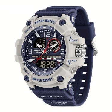 Imagem de Relógio Esportivo Digital Multifuncional Resistente À Água 50m Alarme Cinza Azulado