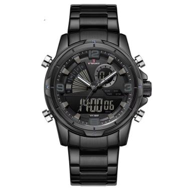Imagem de Relógio De Pulso Eletrônico Quartzo Design Luminoso à Prova D´agua Esportivo Preto