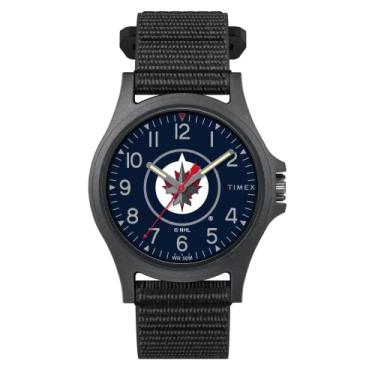 Imagem de Timex Tribute Relógio masculino NHL Pride 40 mm de quartzo pulseira de tecido, preto, 20 relógio casual (modelo: TWZHJTSMYYZ)