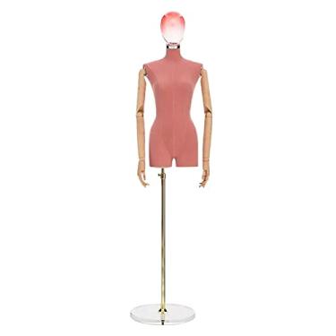 Imagem de Female Mannequin Torso Torso de manequim de busto feminino em forma de vestido, manequins de meio corpo de altura ajustável, adereços de modelo de loja de noivas para exibição realista de roupas (Col