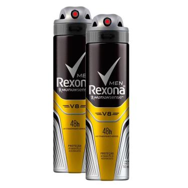Imagem de Desodorante Rexona Men V8 Aerosol Antitranspirante 48h 150ml | Kit com duas unidades