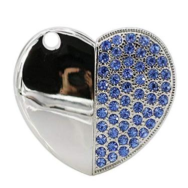 Imagem de 32GB Blue Heart Modelo USB Flash Drive Memory Stick PenDrive USB Flash Disk Thumb Drive U Disk USB Flash Card USB Stick