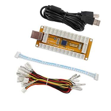 Imagem de SJ@JX Codificador USB Arcade Game Zero Delay, 2 jogadores, gamepad, botão de LED, controle joystick para Nintendo Switch, PC, PS3, retropie, Raspberry Pi MAME