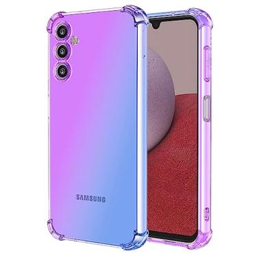 Imagem de Ueokeird Capa para Galaxy M14 5G, capa para Samsung M14 5G SM-M146B, capa protetora transparente e fofa gradiente fina antiarranhões flexível TPU à prova de choque para Samsung Galaxy M14 5G