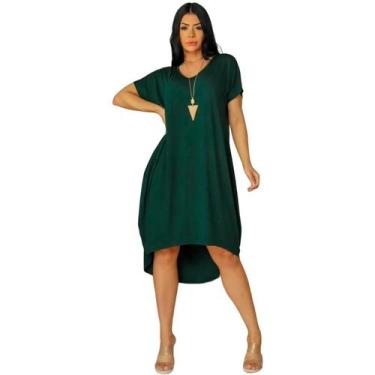 Imagem de Vestido Saruel Midi Blogueira Manga Com Bolsos Moda Feminina - CLICKYB
