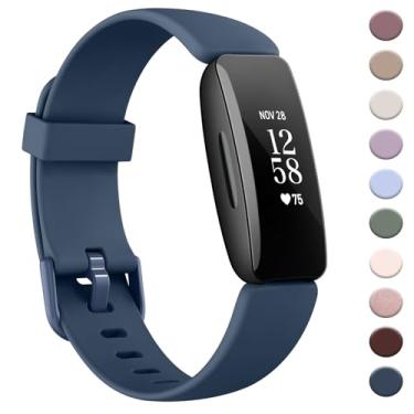 Imagem de AK Pulseira compatível com Fitbit Inspire 2 para mulheres e homens, pulseiras esportivas de substituição ajustáveis para Fitbit Inspire 2/Ace 3 (azul marinho)