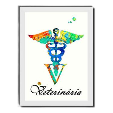 Imagem de Quadro Medicina Veterinária Arte Na Moldura Branca - Fanarte