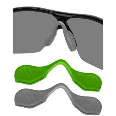 Imagem de Protetores de nariz de substituição para óculos de sol Oakley Radar Path | RadarLock Path | Óculos de sol da série Radar EV Path - Cinza + Verde