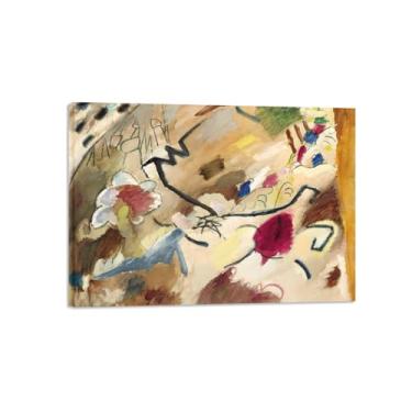 Imagem de MUHJDYC Impressão em tela de arte de parede abstrata - pintura moderna em tela - fotos de sala de estar decoração de parede - arte de parede famosa de escritório pronta para pendurar (linha marrom)