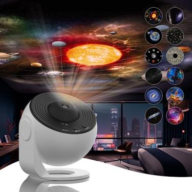 Imagem de Projetor Galaxy Star para decoração de quarto infantil, projetor de planetário com 13 discos deslizantes e rotação de 360°, luz noturna para quarto, projetor de astromia/lâmpada de nebulosa, projetor
